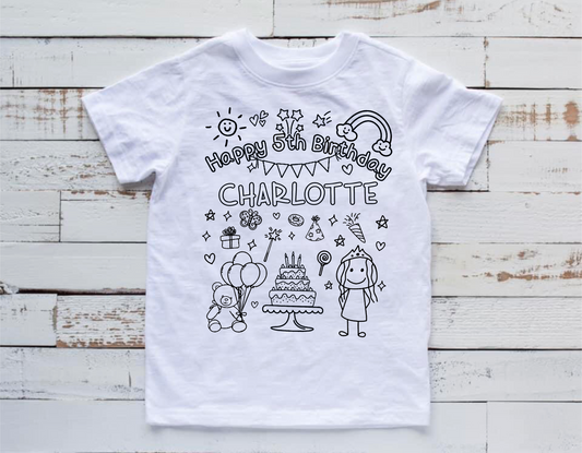 Birthday coloring shirt