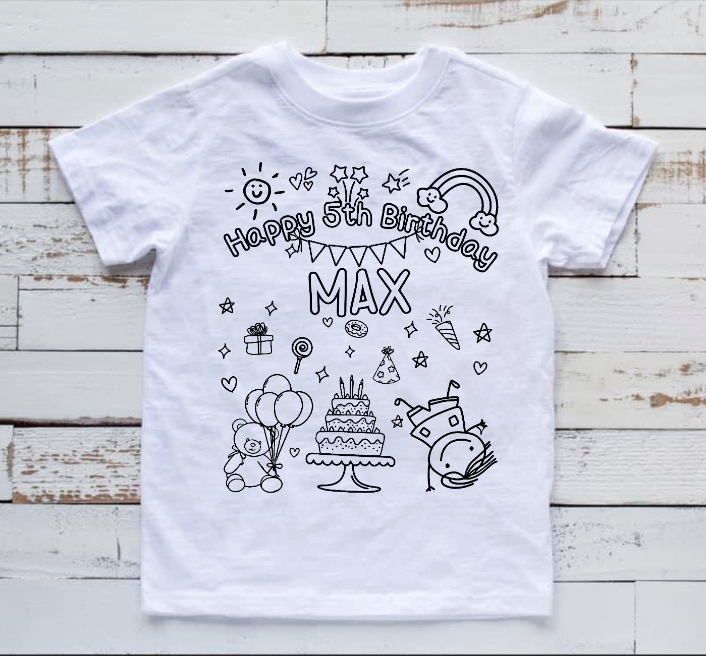 Birthday coloring shirt